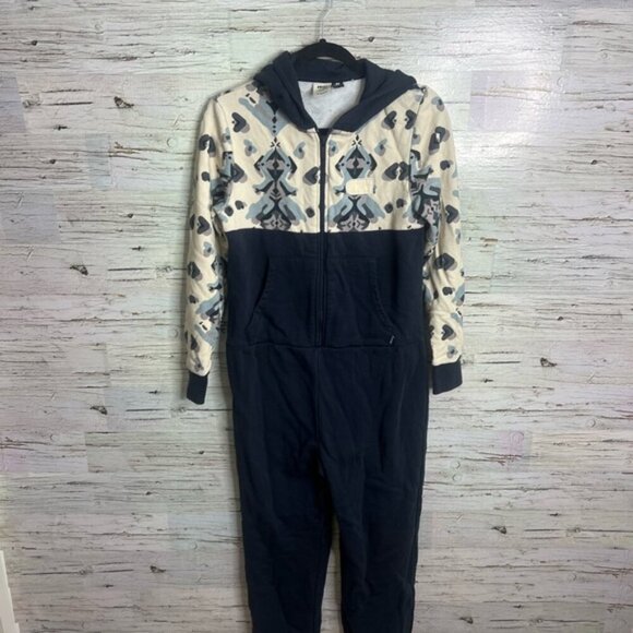 Picture clothing Navy and Cream Hooded Onesie don’t panic go organic medium - Picture 2 of 8